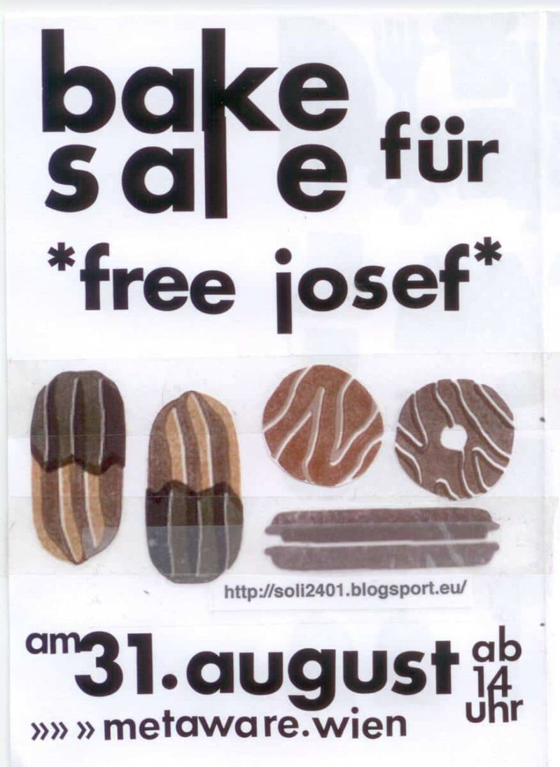 Flyer zum free josef vegan bake sale